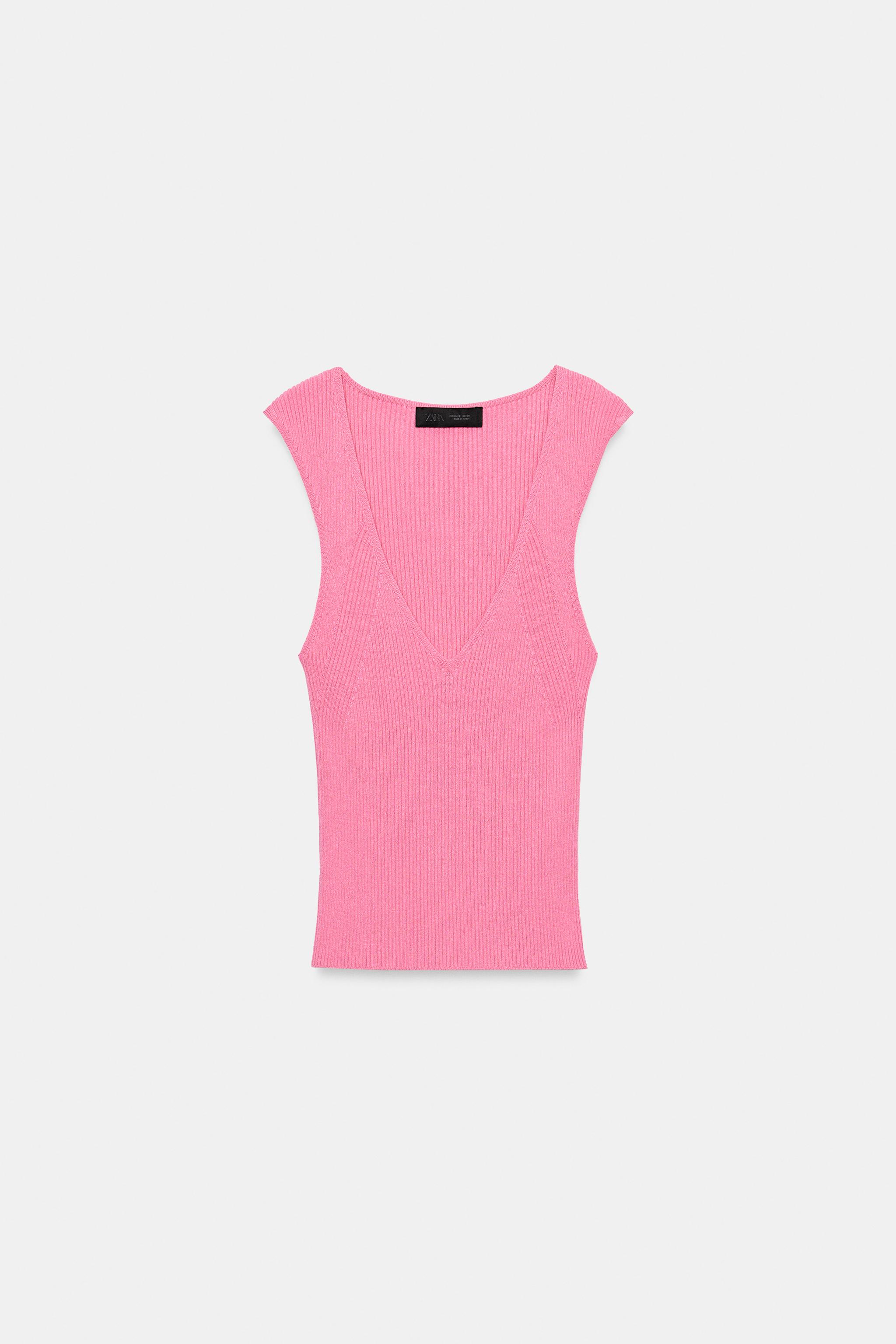 V-NECK RIB KNIT TOP